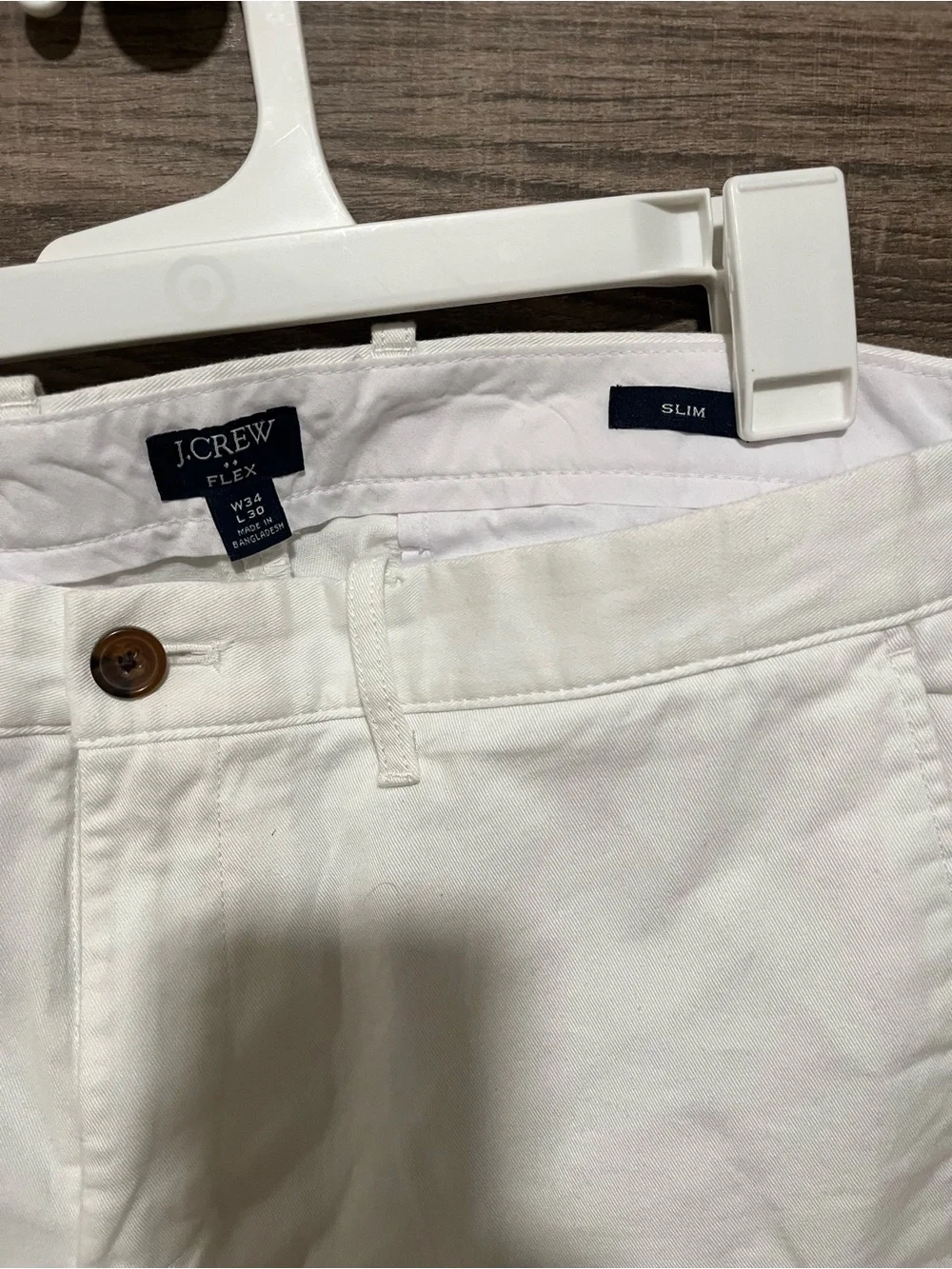 J. Crew Men's White Cotton Chino Pants